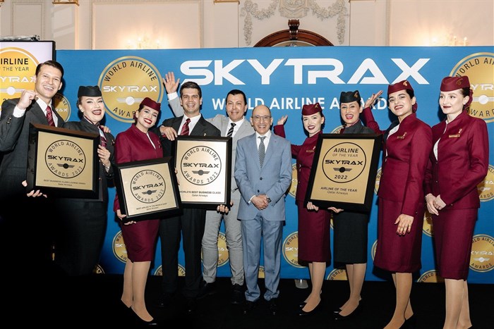 Supplied image: Qatar Airways winning the “Airline of the Year” Award by Skytrax for the seventh time