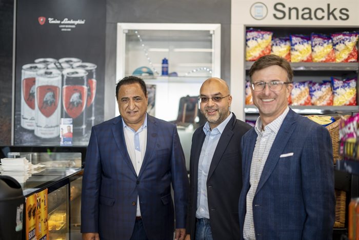 Hakki Alduleme (Circle K franchise business consultant), Hamza Farooqui (Millat Group CEO) and Jeff Calvillo (Circle K head of operations, international business). Source: Supplied