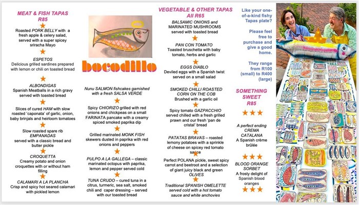 The Bocodillo menu