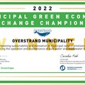 Overstrand municipality wins 2022 Municipal Green Economy Change Champions Showcase