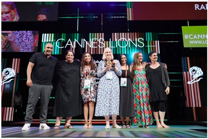 Savanna Cider brand team and WPP Team Liquid receive gold Lion for Jab Jab radio at the Cannes Lion Awards in France