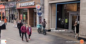 'You can order a Whopper to go, but you won't take it too far' Burger King says in its latest print campaign