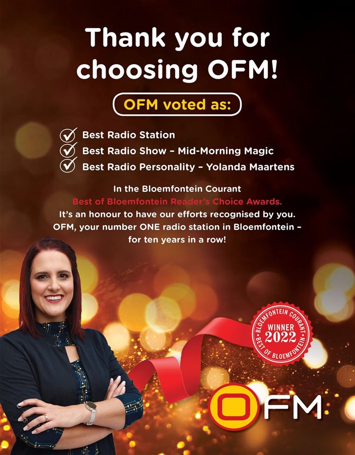 OFM Best in Bloem for 10 years running
