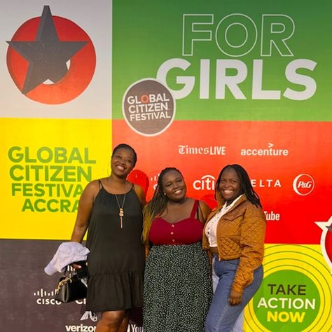 Cassie Jaganyi communications leader for P&G sub-Saharan Africa with Nombuso Mashele, AKGIS Programme manager and Leorna Moya, P&G's SSA PR consultant