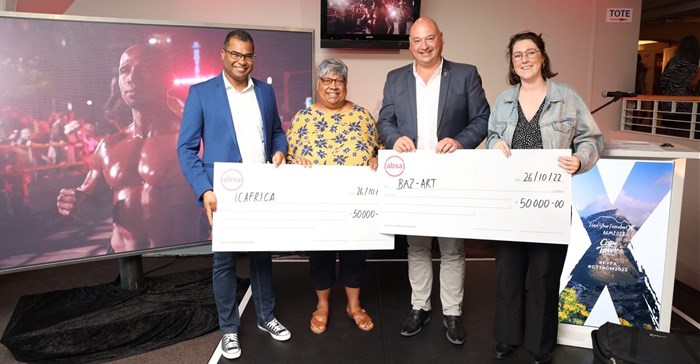 Source: Supplied. Cape Town Tourism chief executive officer, Enver Duminy; IC Africa founder, Ingrid Carelse; mayoral committee member for economic growth, Alderman James Vos and Philippa Taylor, office manager at Baz-Art.
