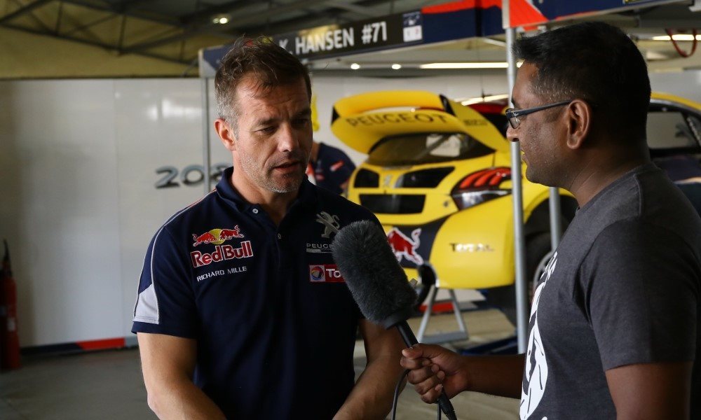 Sudhir 'Banzai' Matai interviewing Sebastien Loeb, multiple WRC champion | image supplied