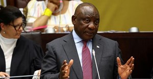 South African President Cyril Ramaphosa responds to National Assembly members' questions in parliament in Cape Town, South Africa, 3 November 2022. Reuters/Esa Alexander/File Photo