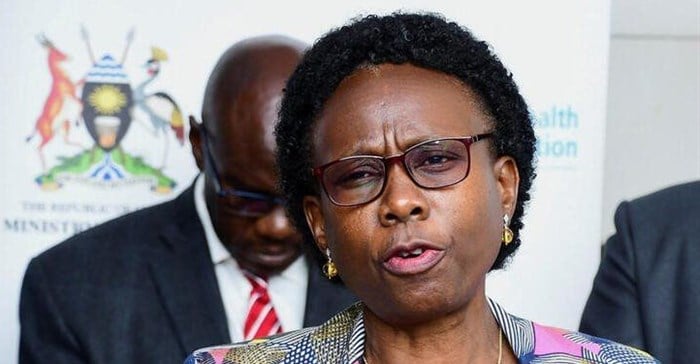 Source: Reuters. Uganda health minister Jane Ruth Aceng addresses the media after receiving a shipment of 1,200 doses for Ebola vaccine candidates set to be used in a clinical trial at the National Medical Stores in Entebbe, Uganda, 8 December, 2022.