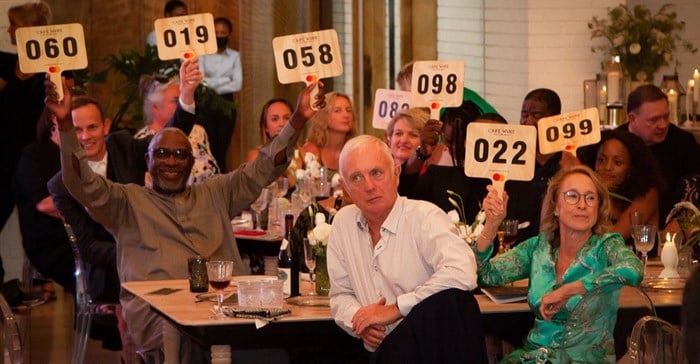 Image supplied: Attendees bidding at 2022's Cape Wine Auction