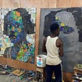 Image: Nigerian artist Eugene Komboye creates artworks using discarded plastic flip-flop sandals in his studio in Abeokuta, Ogun state, Nigeria, 21 January 2023. Reuters/Seun Sanni