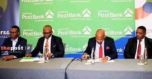 Source: Supplied. Nathaniel Nyika Norsad chief investment officer; Kenny Nwosu Norsad chief executive officer; Molefi Leqhaoe Lesotho PostBank managing director, and Nare Matsoha Lesotho PostBank director of wholesale banking.