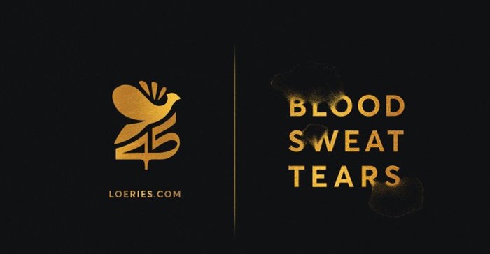 Image supplied. This year's Loerie's theme is Blood, Sweat & Tears