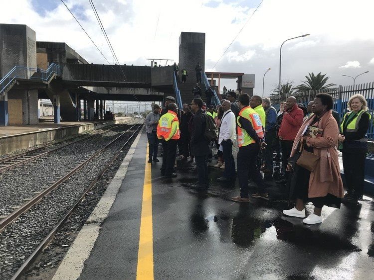 MPs from Parliament’s Standing Committee on Public Accounts (Scopa) conducted an oversight visit at Nyanga train station with Prasa management on Thursday. Photos: Tariro Washinyira