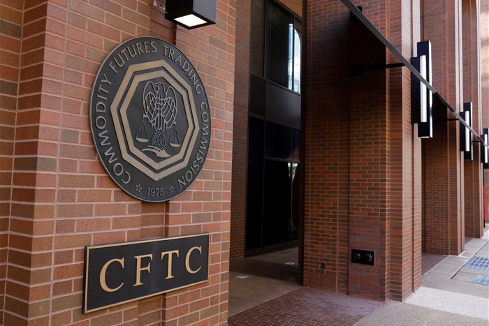File photo: Signage is seen outside of the US Commodity Futures Trading Commission (CFTC) in Washington, DC, US, 30 August 2020. Reuters/Andrew Kelly
