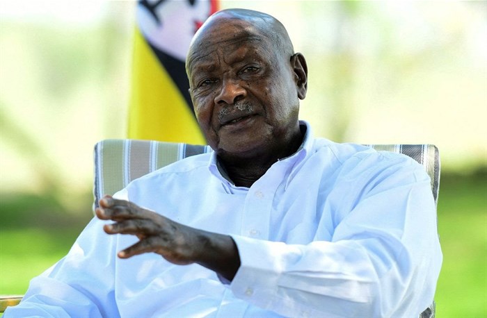 File photo: Uganda's President Yoweri Museveni speaks during a Reuters interview at his farm in Kisozi settlement of Gomba district, in the Central Region of Uganda, January 16, 2022. Reuters/Abubaker Lubowa/File Photo