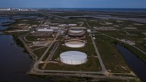 Source: Reuters. The Bryan Mound Strategic Petroleum Reserve, an oil storage facility, is seen in this aerial photograph over Freeport, Texas, US, April 27, 2020.