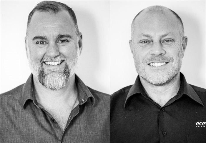 Shaun Holley, deputy CEO and head of innovation; and Rory Bosman, sales and marketing executive at Ecentric Payment Systems. Source: Supplied