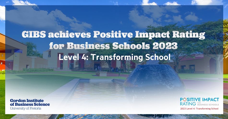 Gibs earns Level 4 Positive Impact Rating from UN PRME Global Forum