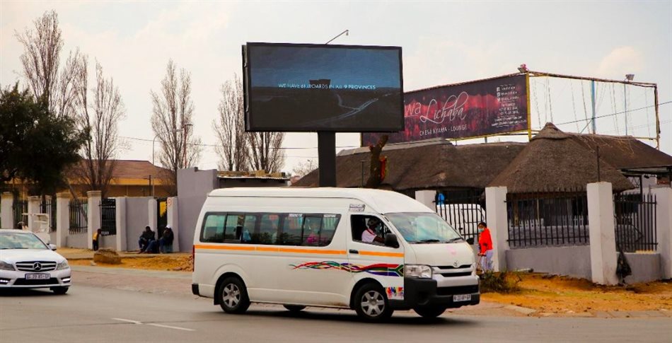 One of our digital screens, located at Kwa Lichaba in Soweto