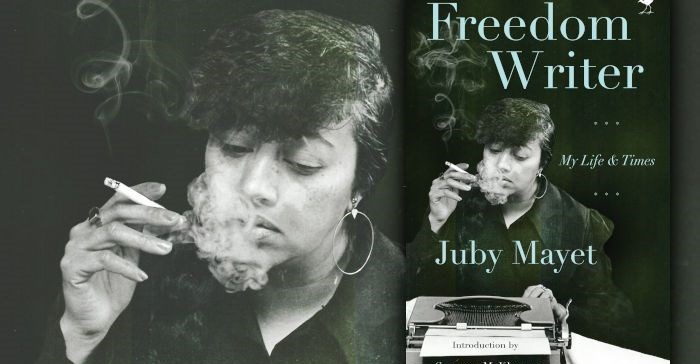 Source: © The Reading List  The cover of Freedom Writer: My Life and Times, the autobiography of legendary journalist Juby Mayet