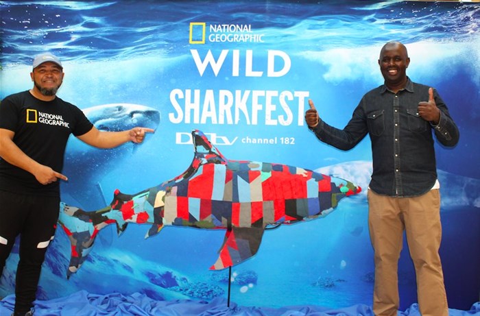 National Geographic explorer, Shamier Magmoet and artist, Davis Ndungu at Promenade Sharkfest