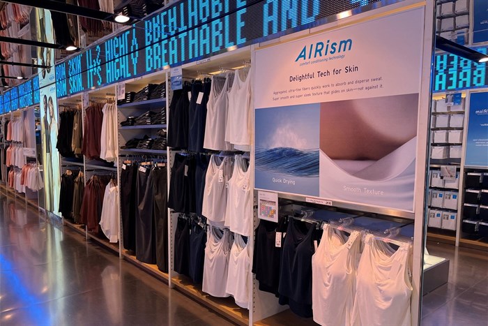Racks of Airism clothing at Uniqlo 5th Avenue in New York City, USA, 31 July 2023. Reuters/Kate Masters
