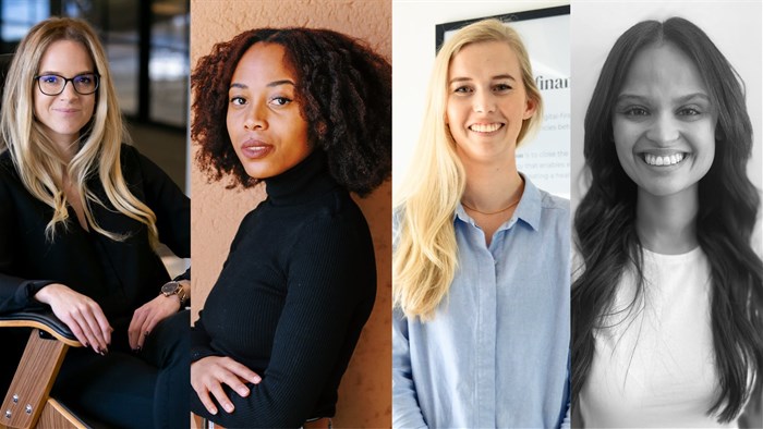 Cate Williams, head of product at Xena World, Buhle Tshasilanye, founder of Maria Grace Cares, Ashleigh Butterworth, marketing manager at FundingHub and Talya Plaatjies, founder of Fashionably Financial | image supplied