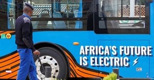 File photo: A police officer walks next to an electric mass transit bus assembled by electric vehicle manufacturer Roam at the Green Park Terminus in Nairobi, Kenya 19 October 2022. Reuters/Monicah Mwangi/File Photo