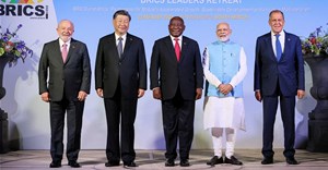 Source: Brazil's President Luiz Inacio Lula da Silva, China's President Xi Jinping, South Africa's President Cyril Ramaphosa, India's Prime Minister Narendra Modi and Russia's Foreign Minister Sergei Lavrov pose during Brics summit in Johannesburg, South Africa.