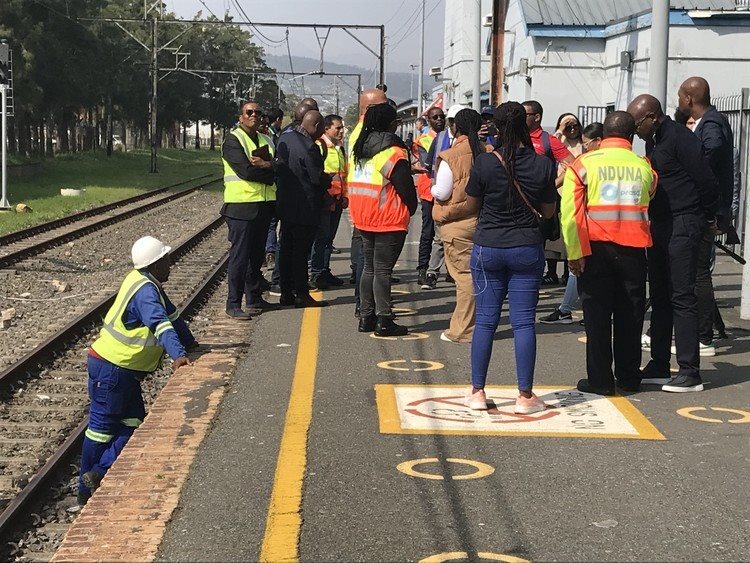 Participants at an oversight visit to the Northern Line. The full service on the line is expected to resume by the end of the year. Photo: Tariro Washinyira