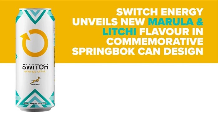 Switch Energy unveils new Marula & Litchi flavour in commemorative Springbok can design