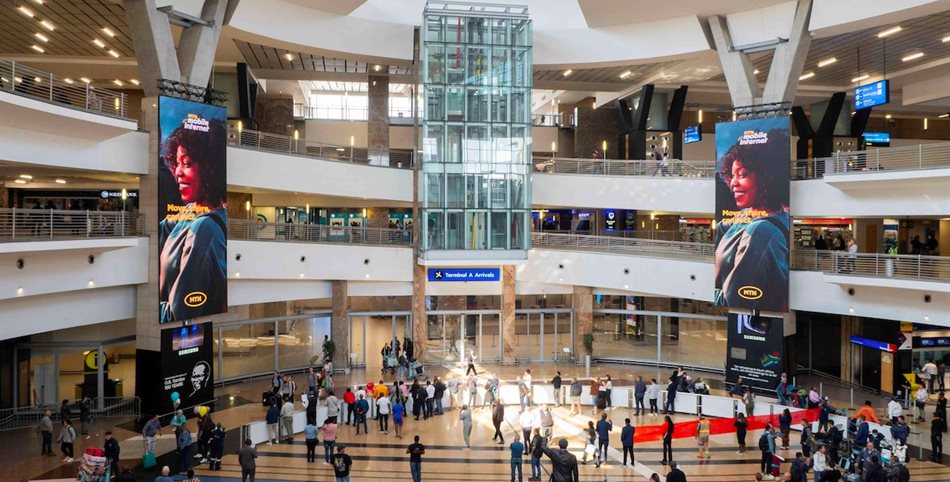 Airport Ads launches The Atrium - 160sqm of large-format digital - at OR Tambo