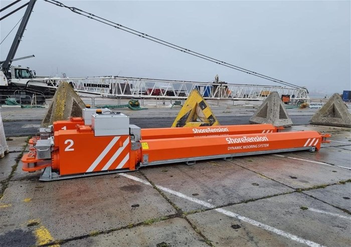 Source: Supplied | Four Hydraulic Shore Tension Units currently in use at the Port of Cape Town