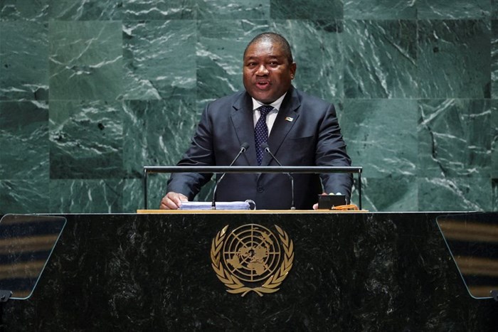 File photo: Mozambique President Filipe Jacinto Nyusi addresses the 78th Session of the UN General Assembly in New York City, US, 19 September 2023. Reuters/Eduardo Munoz/File Photo
