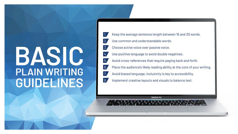 Figure 1: Summary of basic plain writing guidelines. (Source: EDGE Education (Pty) Ltd, 2023; adapted from Cutts, 2013: xxxi–xxxii)