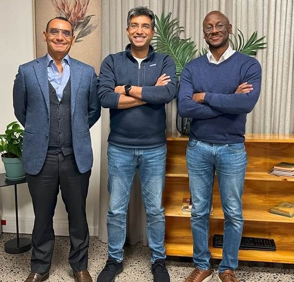 From left to right: Hossam Abou Moussa (Apis Partners), Rahul Jain (Peach Payments) and Dolapo Agbaje (Apis Partners) | image supplied