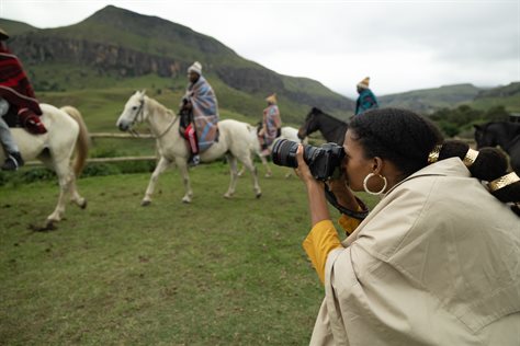 Yagazie Emezi and Basotho herders, Drakensburg