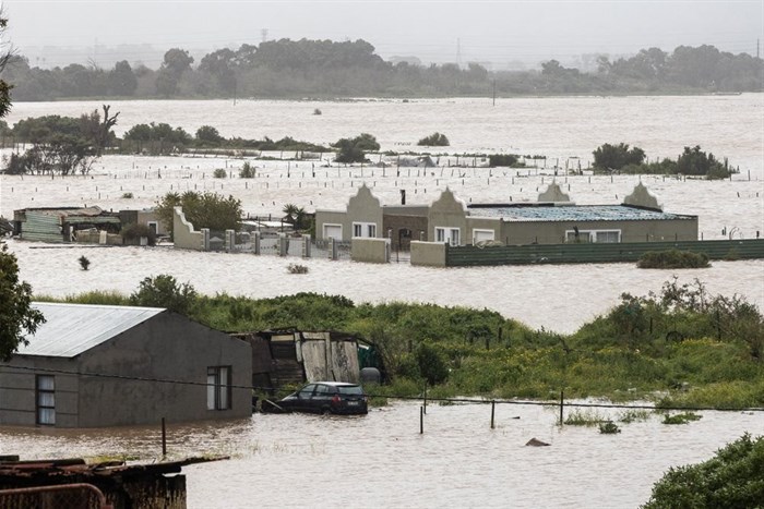 Sandvlei in Cape Town was flooded during last week’s storm. Photo: Ashraf Hendricks | GroundUp