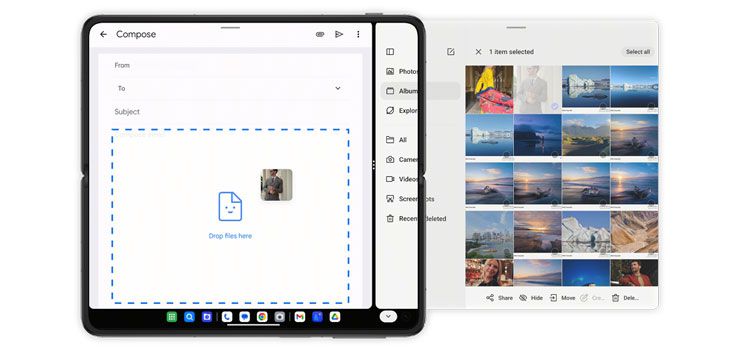 Boundless View displays two full-screen apps side by side