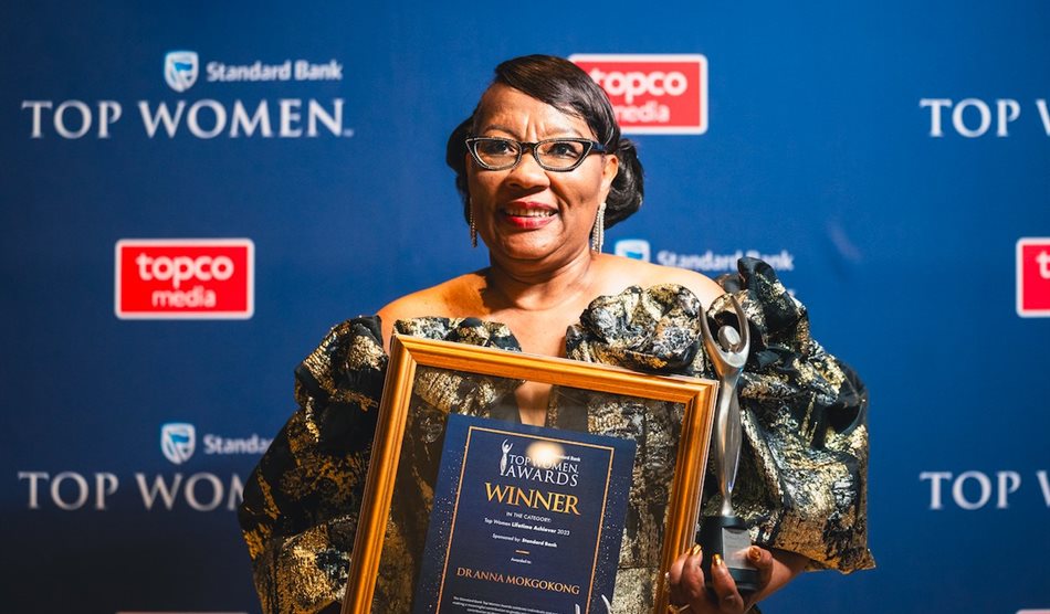 Top Women Lifetime Achiever 2023 sponsored by Standard Bank, Dr Anna Mokgokong