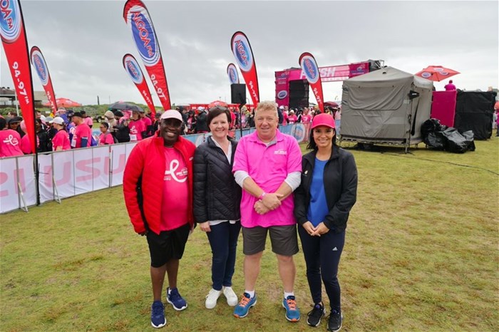 Mongezi Hermans, Isuzu senior vice president of human capital and corporate affairs, Kate Chester, Wings and Wishes trustee, Alfie Jay, Algoa FM managing director and Natalie Lazaris, head of business