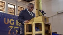 Egbert Faibille Jr delivered a public lecture on Ghana's energy sector at the University of Ghana 75-year anniversary in January. Source: x.com