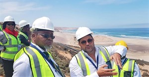 Mark Caruso when he was still executive at Mineral Commodities with Minister of Mineral and Energy Resources Gwede Mantashe in February 2019. Caruso is pursuing defamation claims against environmental activists. Archive photo: DMR