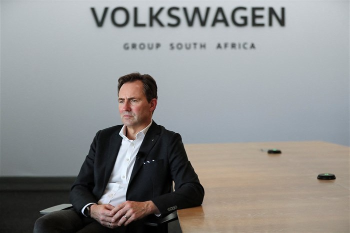 Thomas Schaefer, Volkswagen's CEO of the VW Passenger Cars Brand speaks with Reuters about the future of VW production in Africa, in Johannesburg, South Africa, 24 November 2023. Reuters/Sumaya Hisham