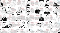 Source: © Wan-ifra  Gianluca Costantini’s drawings of the journalists and media workers killed in the Hamas-Israeli conflict since 7 October