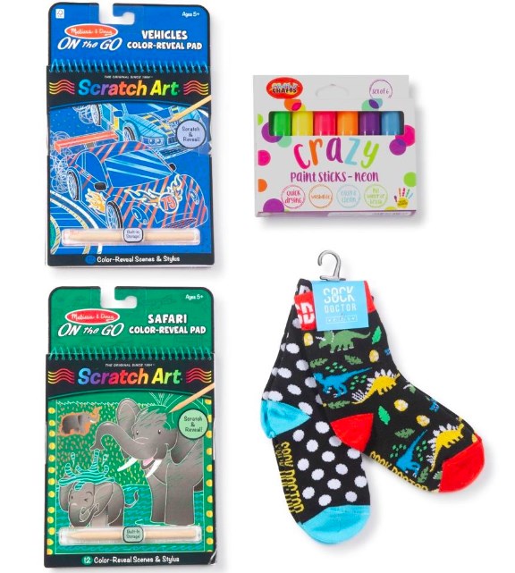 Scratch Art, RSP R131.99 each | Crazy Paint Sticks, RSP R133.99 | Sock Doctor Socks 2pc, RSP R99.99. Available at selected PNA stores, while stocks last, prices may vary per store.