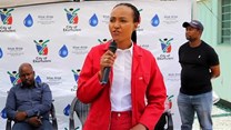 Member of the Mayoral Committee for Water, Sanitation and Energy, Thembi Msane at the launch of the Cossins mega reservoir in the City of Ekurhuleni