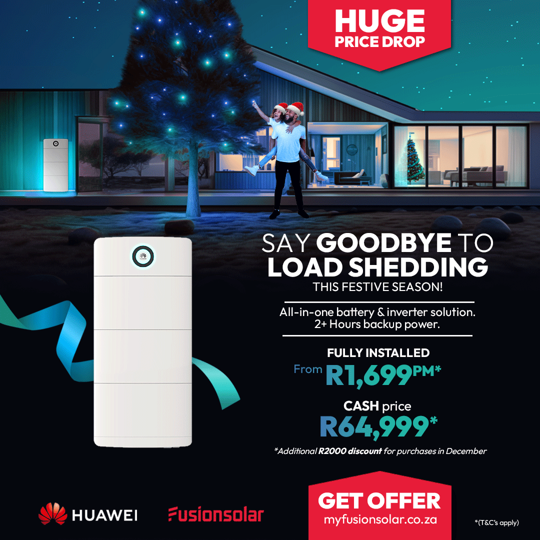 Thanks to Huawei&#x2019;s backup solutions, South Africans won&#x2019;t be left in the dark this festive season