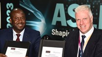 Source: Supplied. Nqobile Ndlovu, chief executive officer of ASLM and Tom Berkovits, senior director of Illumina Africa Middle East and Asia-Pacific during the MoU signing between The African Society for Laboratory Medicine and Illumina at the 6th Biennial ASLM2023 conference in Cape Town.