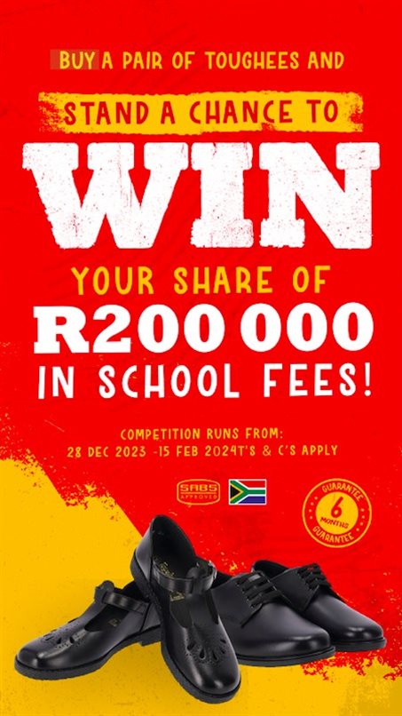 Win a share of R200,000 in school fees with Bata Toughees
